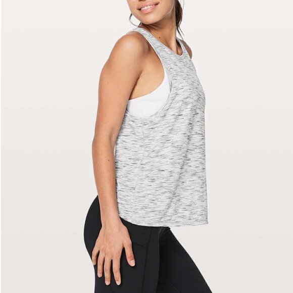 Lululemon Run Muscle Tank Black Grey White 4 NWOT - Picture 2 of 9